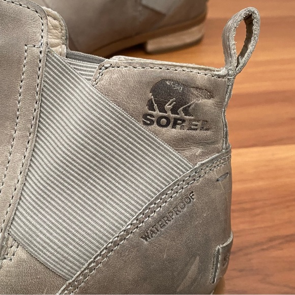 SOREL NL3719-005 Emelie Chelsea Waterproof Booties in  Quarry Gray/Taupe Size 7 - Picture 14 of 16